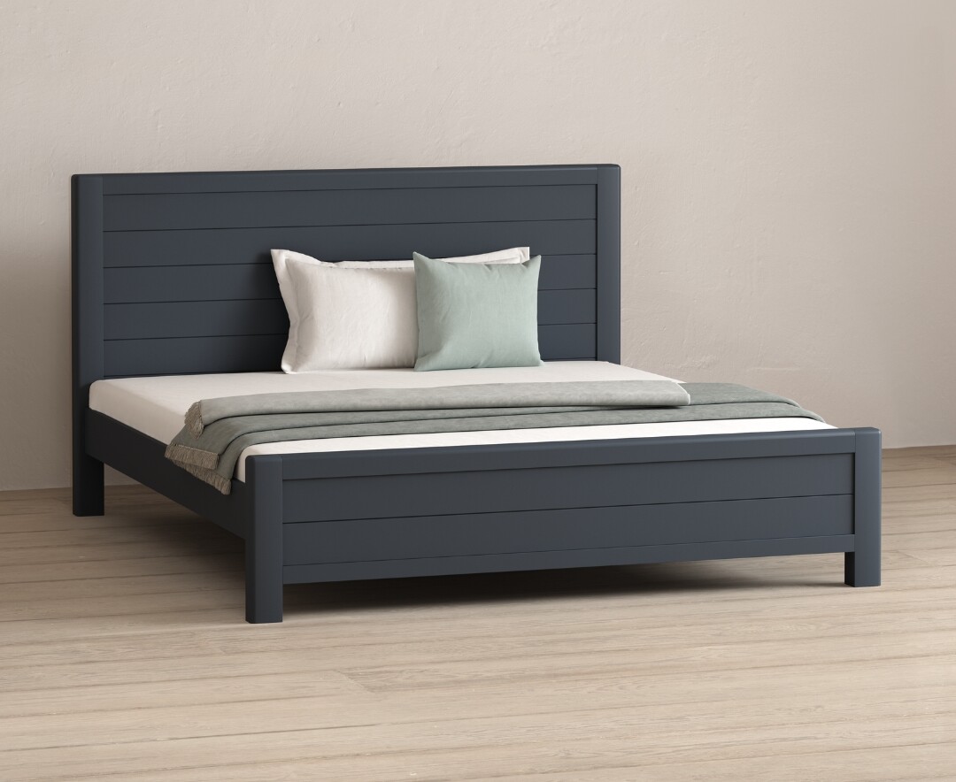 Product photograph of Pembridge Dark Blue Painted Super King Bed from Oak Furniture Superstore