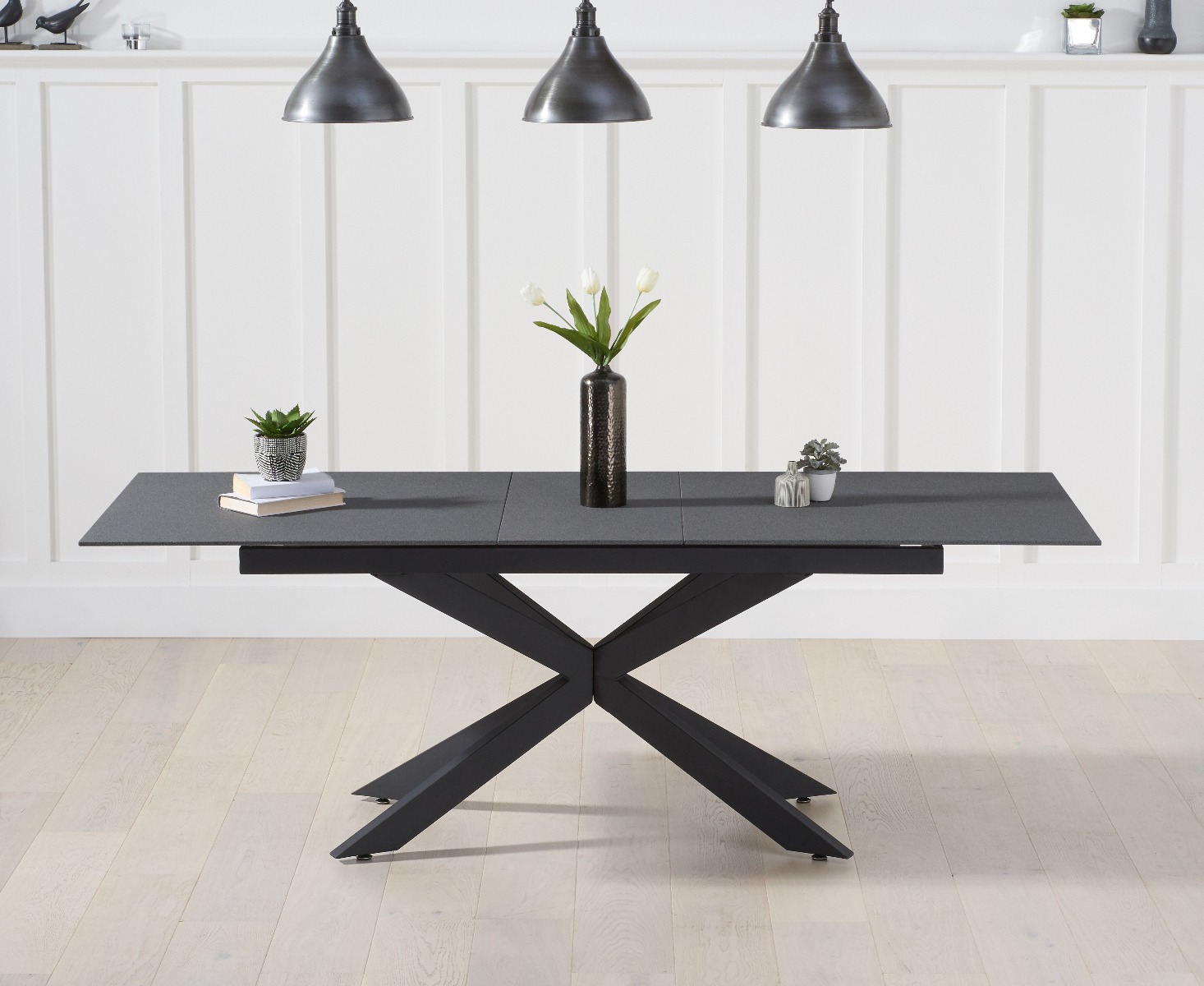 Product photograph of Extending Boston 180cm Grey Stone Dining Table from Oak Furniture Superstore