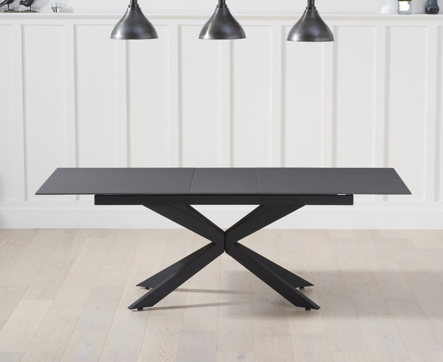 Product photograph of Extending Boston 180cm Grey Stone Dining Table from Oak Furniture Superstore.