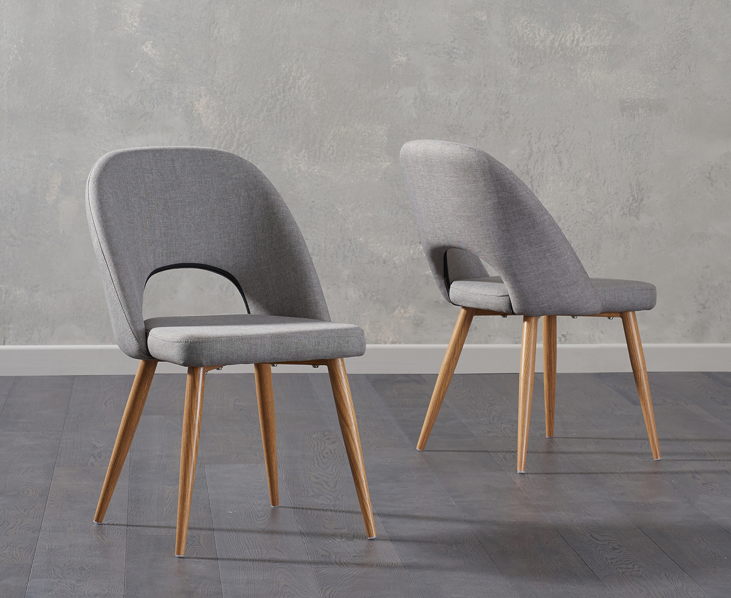 Hudson Grey Fabric Dining Chairs