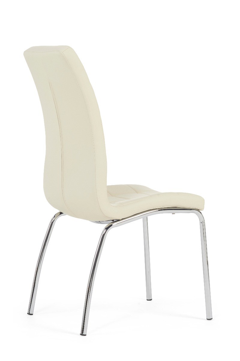 Photo 4 of Enzo cream faux leather dining chairs