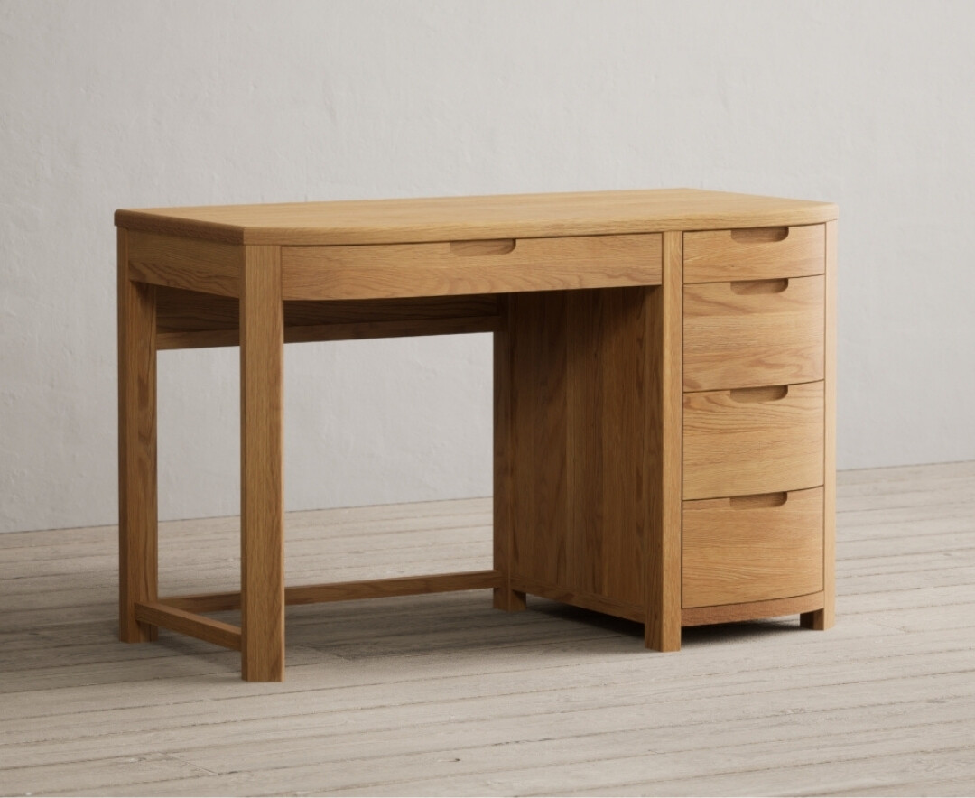 Somerton Curved Solid Oak Computer Desk