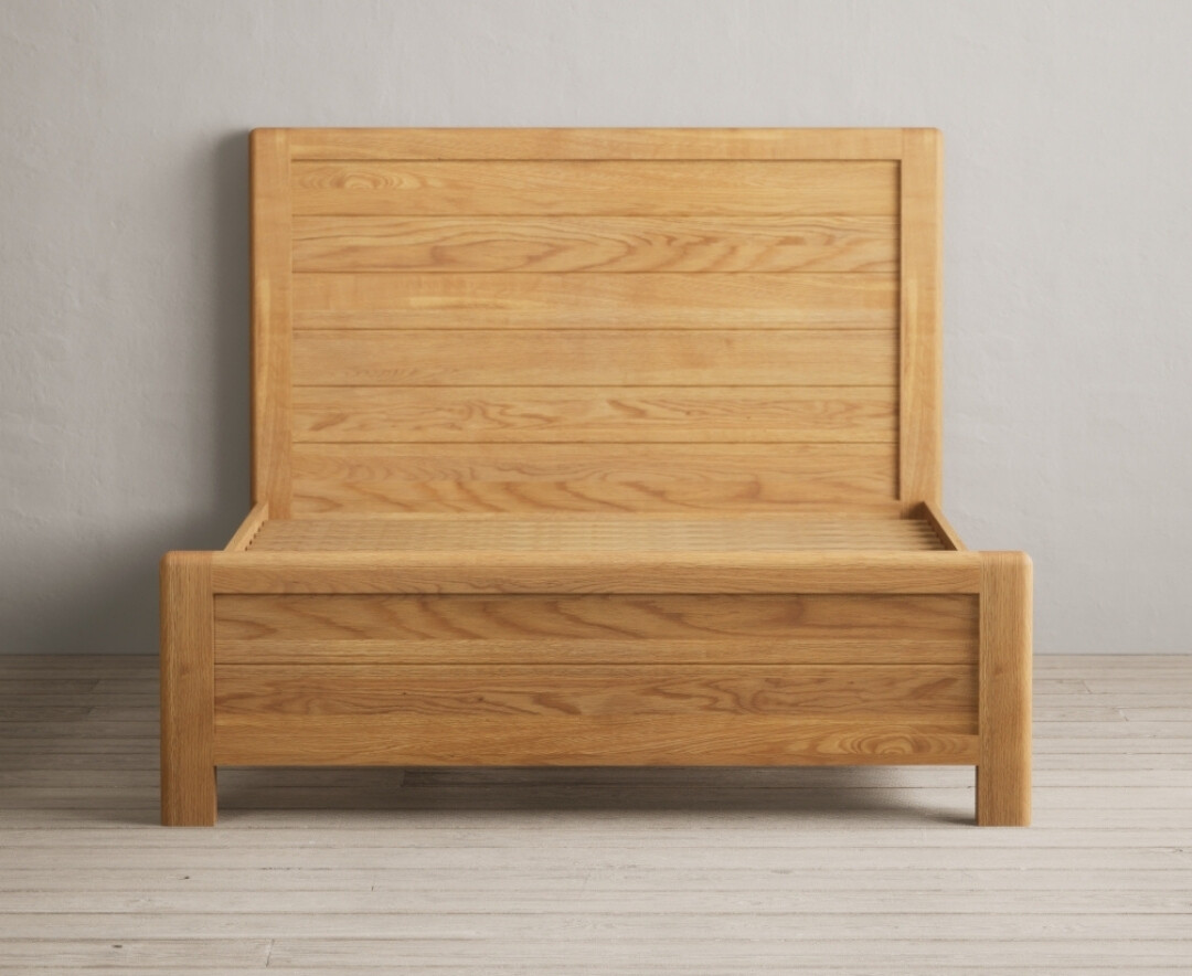 Somerton Curved Solid Oak Double Bed