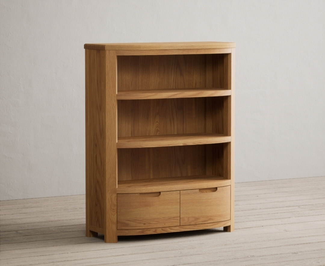 Somerton Curved Solid Oak Small Bookcase