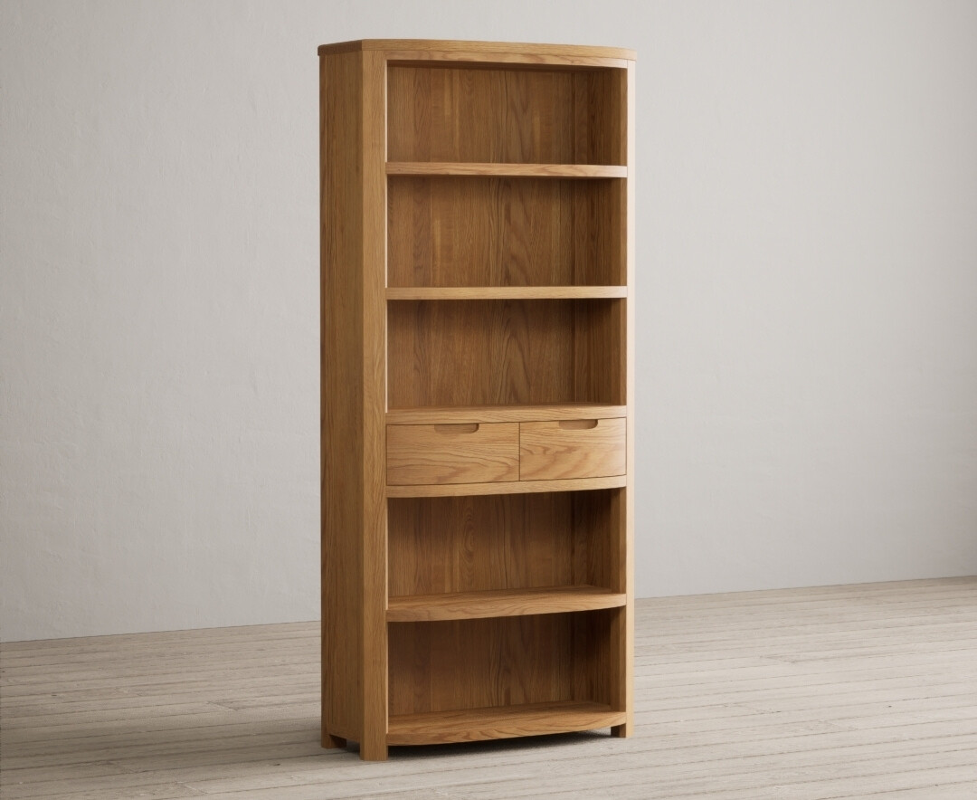 Somerton Curved Solid Oak Tall Bookcase