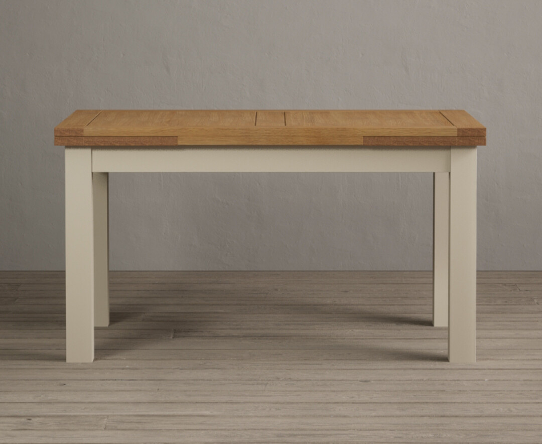 Product photograph of Extending Buxton 140cm Oak And Cream Painted Dining Table from Oak Furniture Superstore