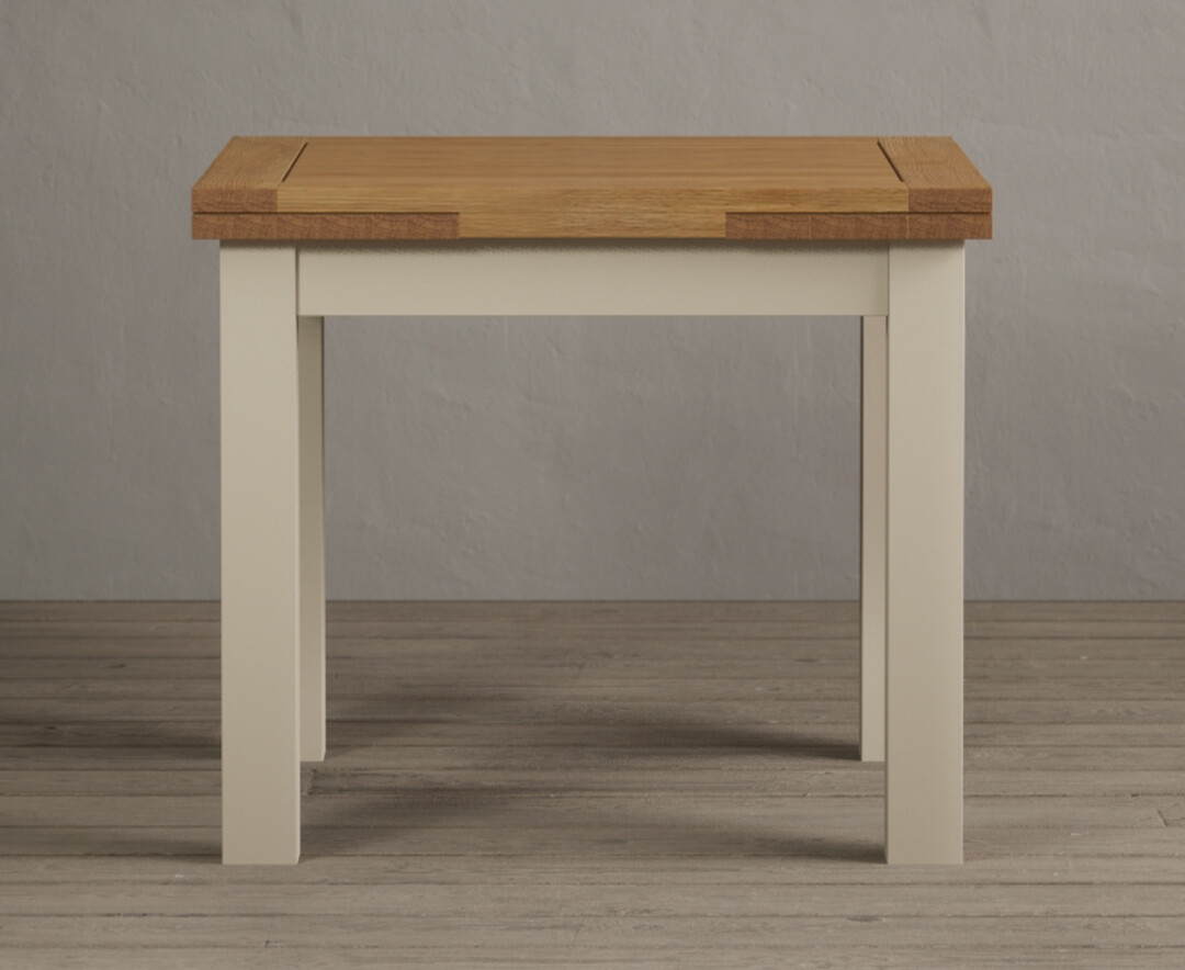 Product photograph of Extending Buxton 90cm Oak And Cream Painted Dining Table from Oak Furniture Superstore