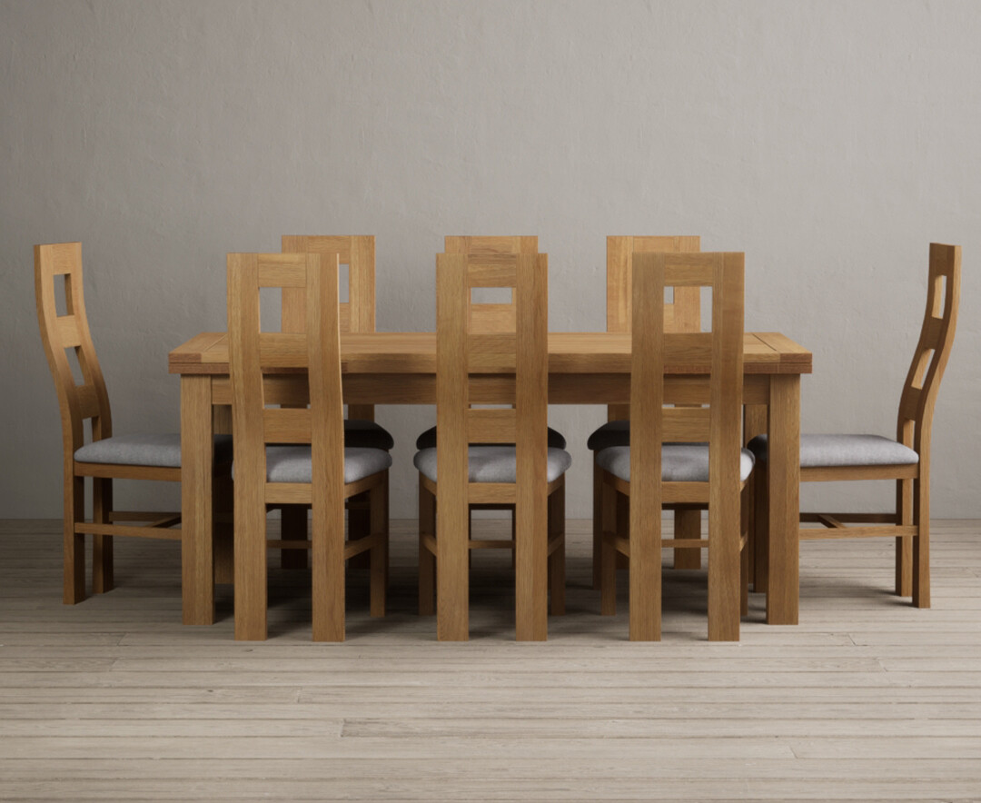 Photo 1 of Extending buxton 180cm solid oak dining table with 12 oak natural chairs