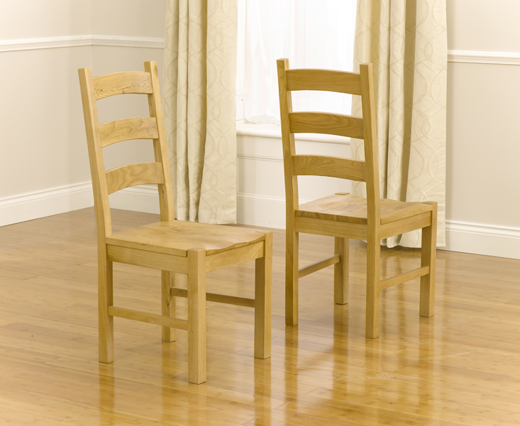 Product photograph of Vermont Solid Oak Dining Chairs from Oak Furniture Superstore