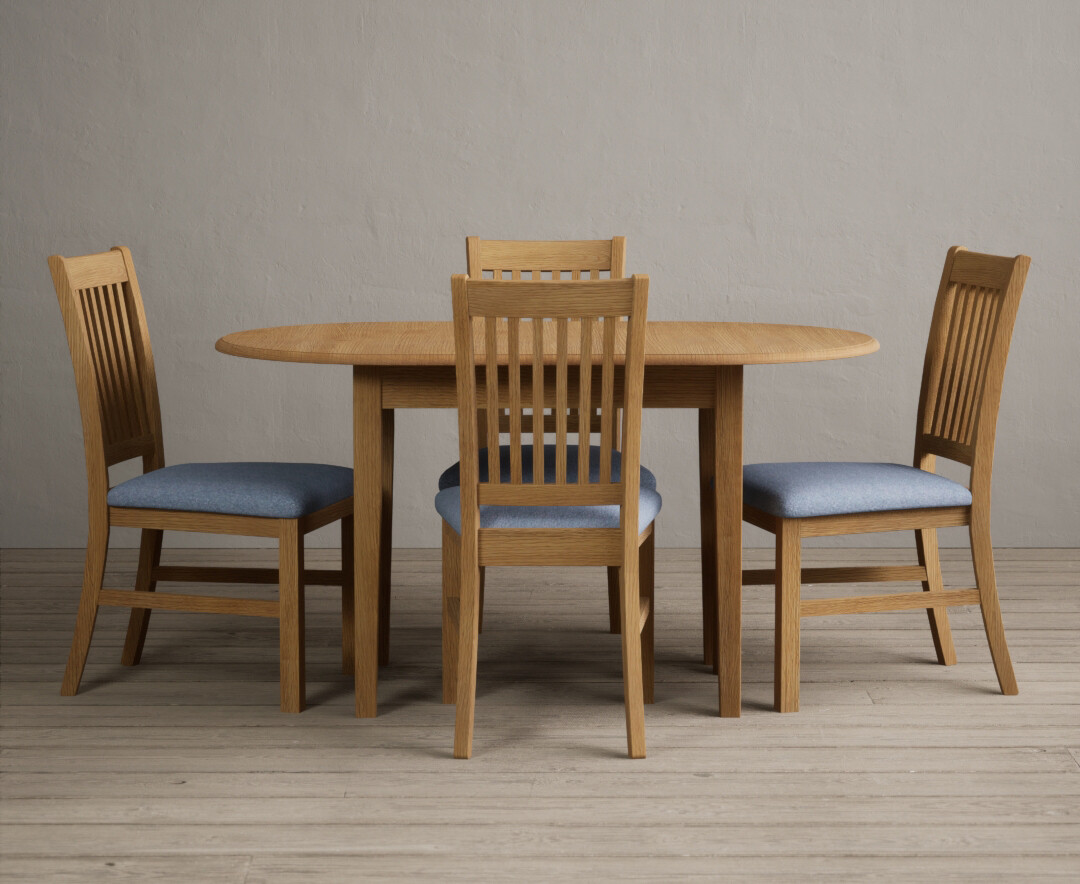 Product photograph of Extending Warwick Solid Oak Dining Table With 4 Light Grey Warwick Chairs from Oak Furniture Superstore