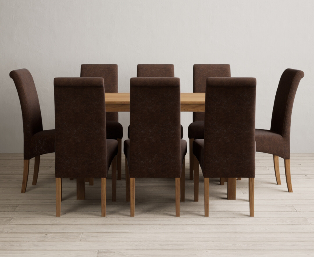 York 120cm Solid Oak Dining Table With 6 Grey Chairs