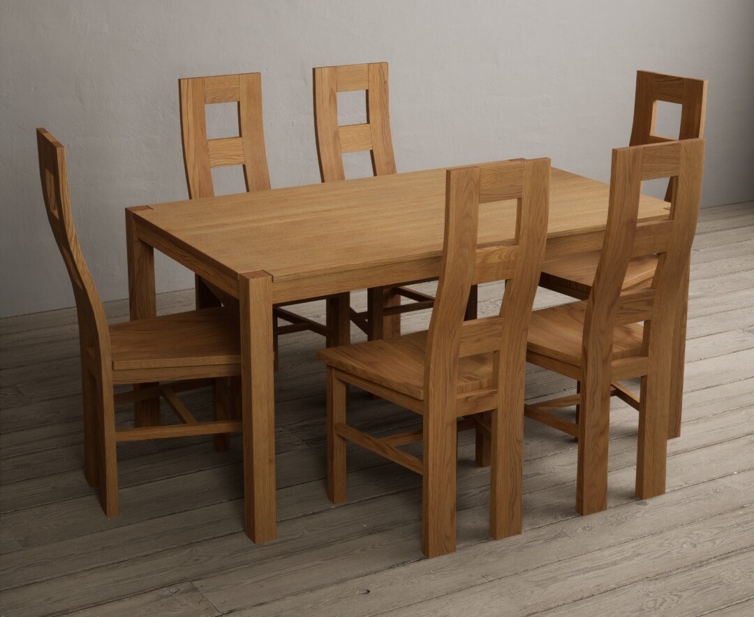 York 120cm Solid Oak Dining Table With 4 Linen Natural Chairs