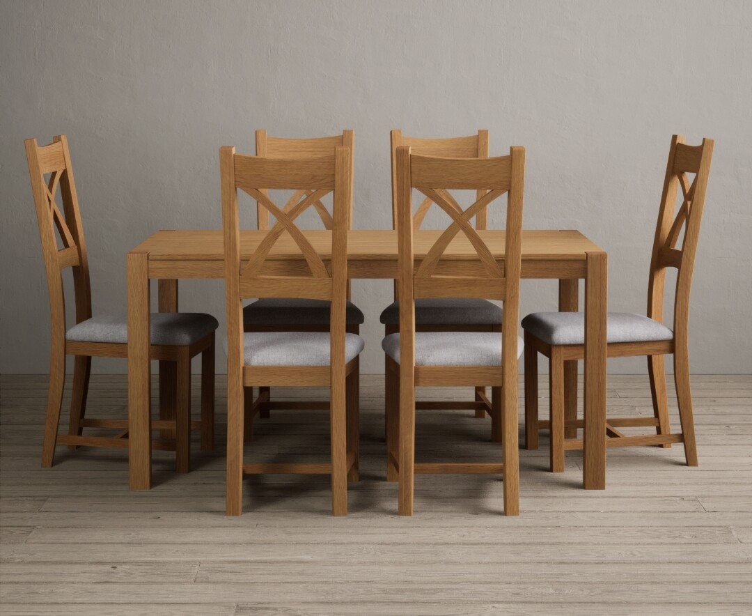 Photo 3 of York 150cm solid oak dining table with 8 oak natural chairs