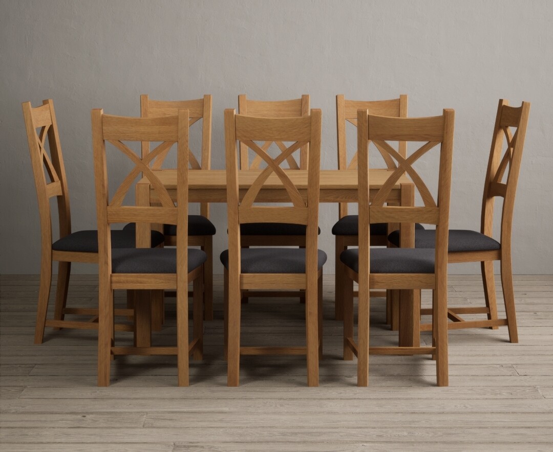 Photo 1 of York 150cm solid oak dining table with 6 oak natural chairs